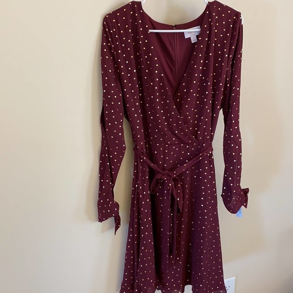 Laundry by Shelli Segal Merlot Good Wrap Dress - Picture 2 of 8